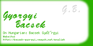 gyorgyi bacsek business card